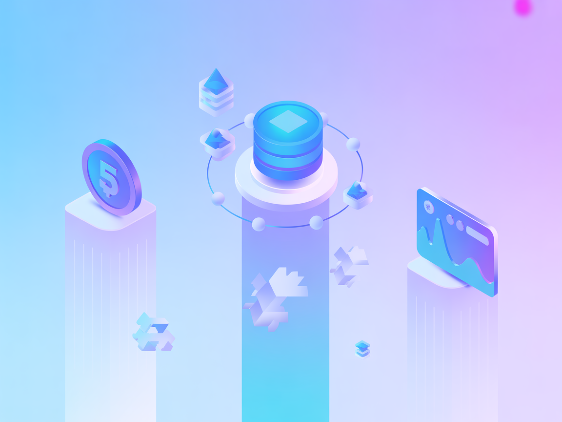 Minimalist vector illustration representing AI-powered blockchain token minting