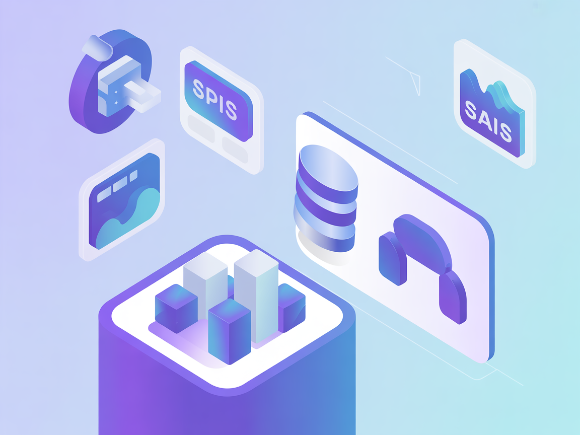 Minimalist blue-purple vector showing data extraction, crawling, and search