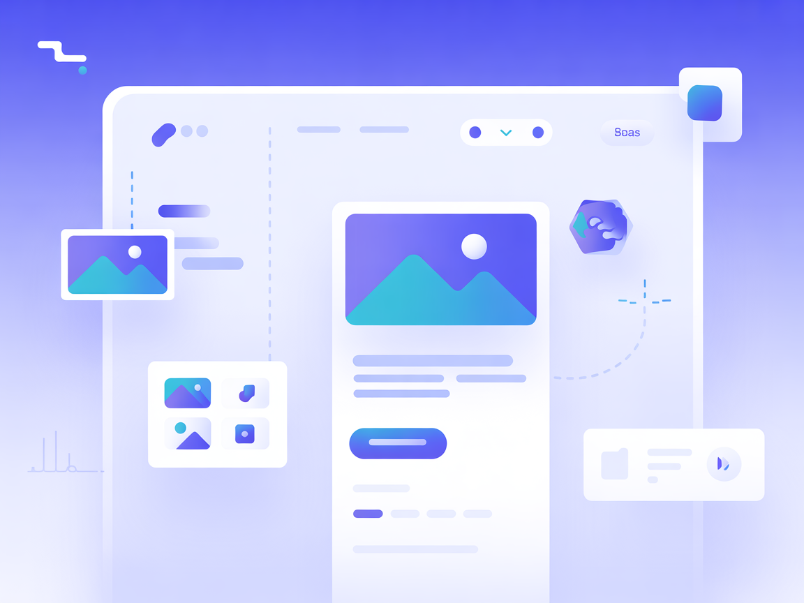 Vector icons for blog posts, media content, and content editing