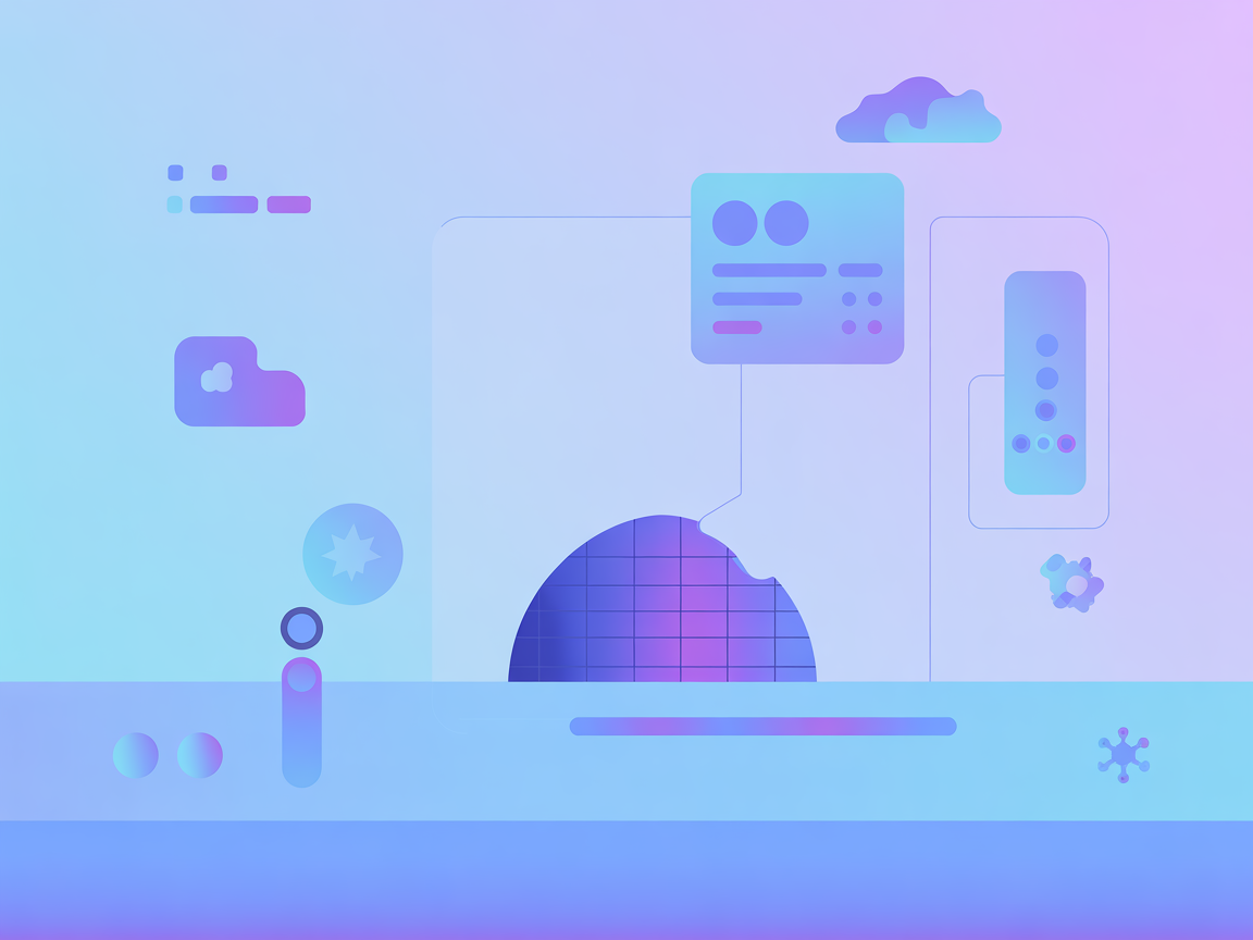 Minimalist vector image of configuration and workflow automation