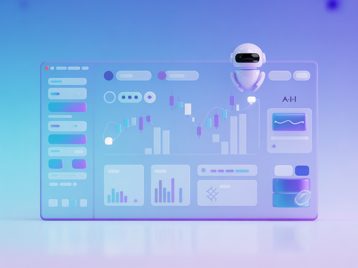 Minimalist trading dashboard with crypto charts and AI bot