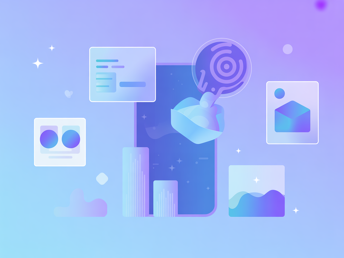 Minimalist AI automation and template system illustration