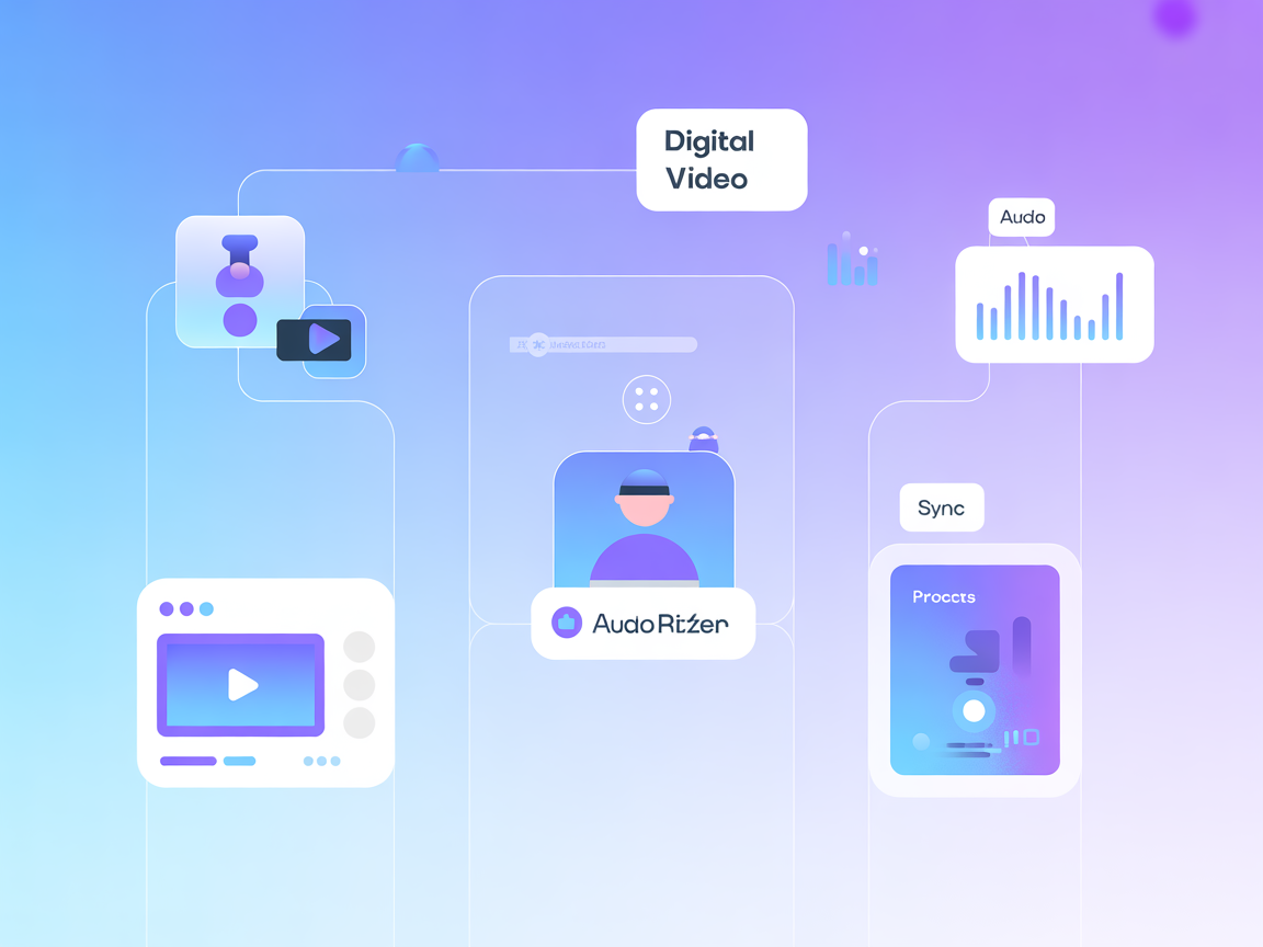 Illustration of avatar, audio, and video waveform in SaaS environment