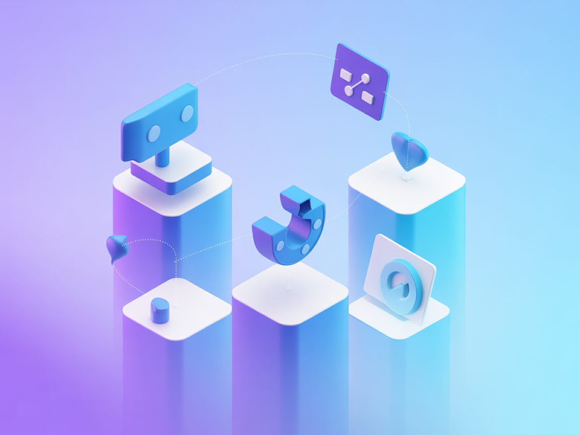 Minimalist vector showing API connections, code, and real-time data