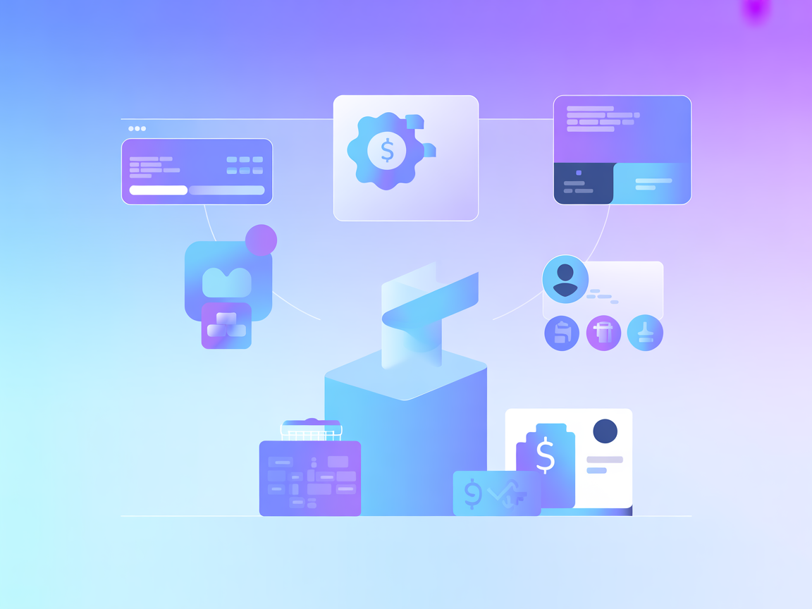 Minimalist payment processing and auditing vector illustration