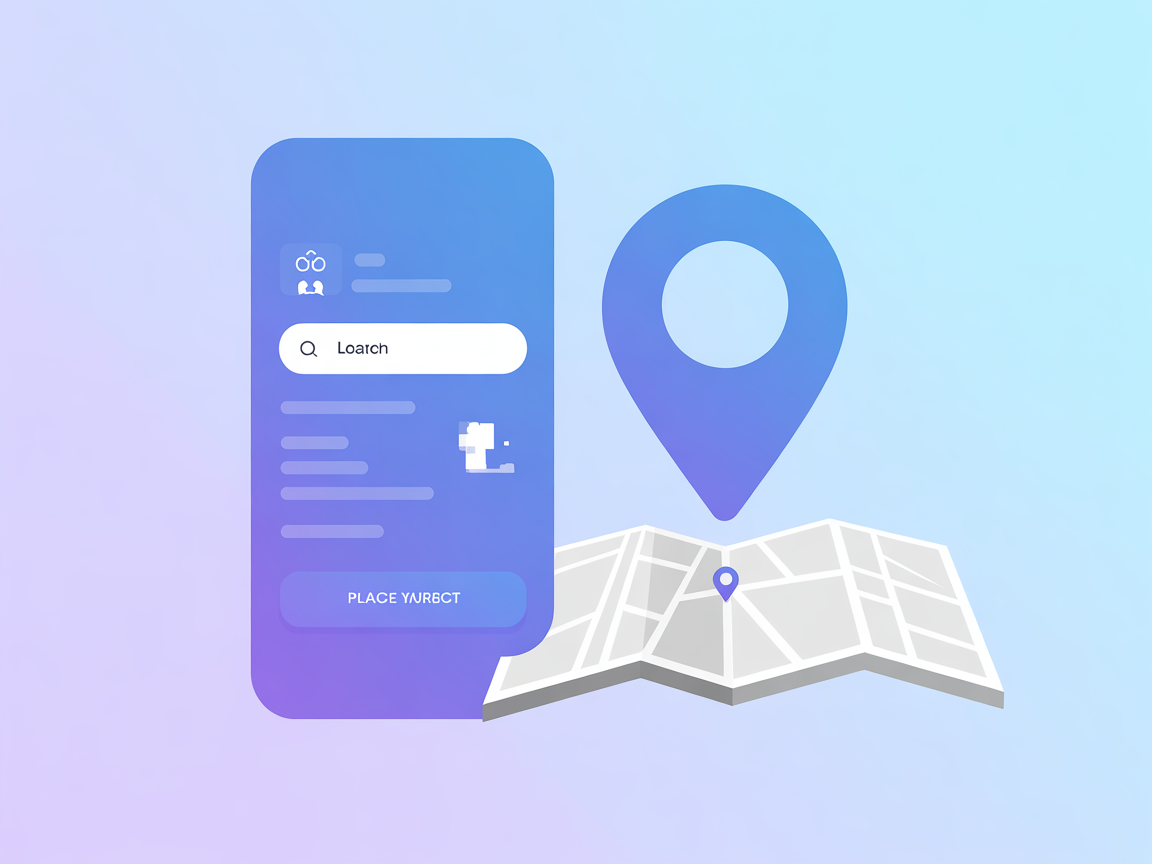 Minimalist map with place search icons