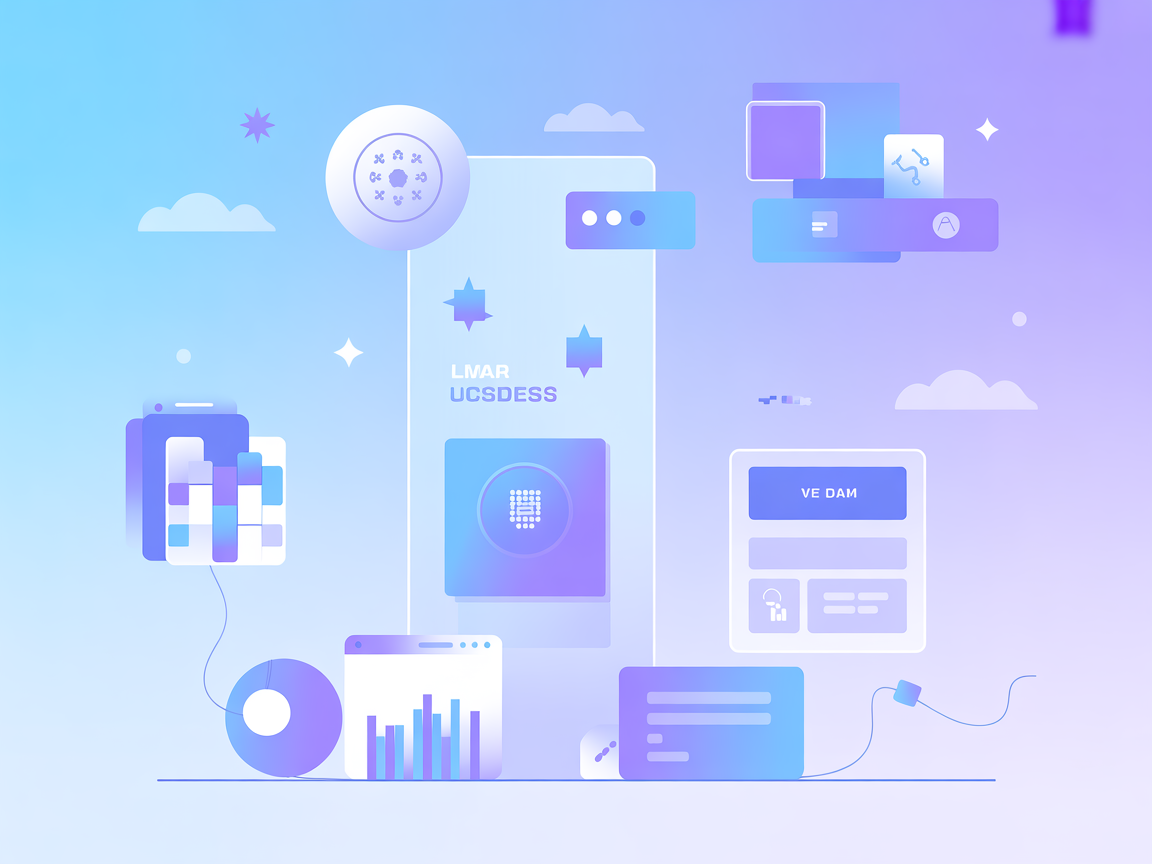 Minimalist SaaS concept with blue-purple gradient, symbolizing Open Library API integration