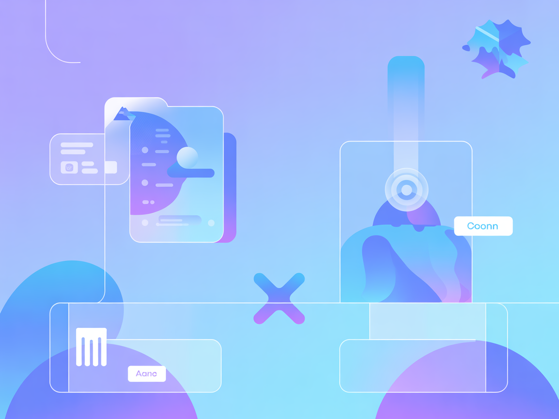 Minimalist vectorized image representing Microsoft Word document automation with AI