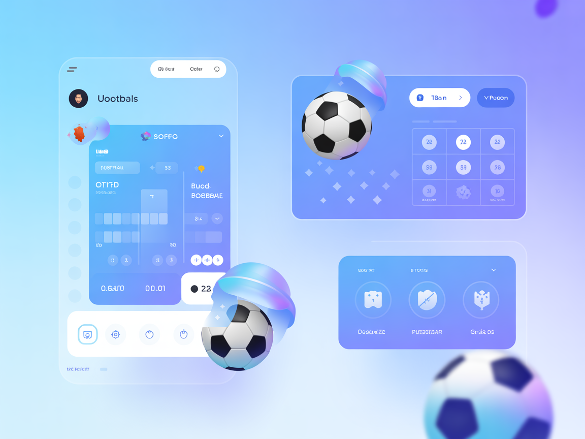 Minimalist live football scoreboard, teams, and real-time data icons