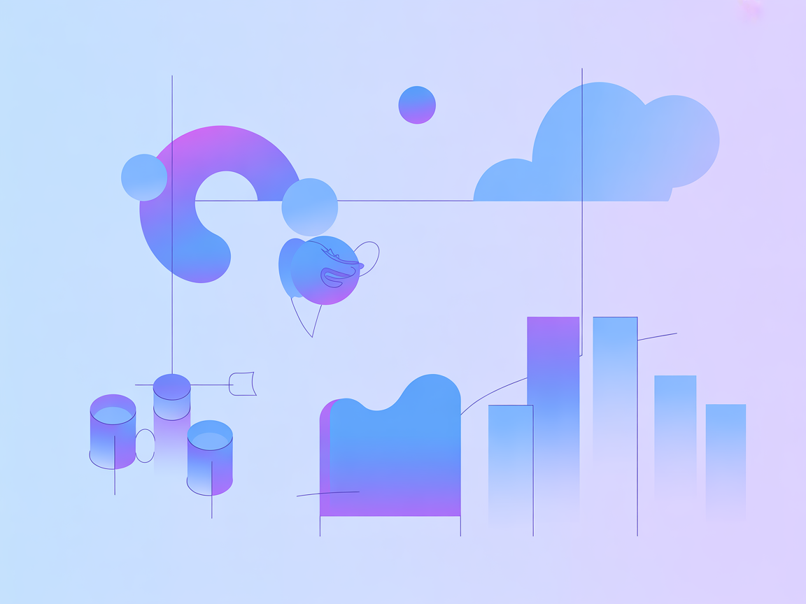 Minimalist AI and Kintone integration vector illustration