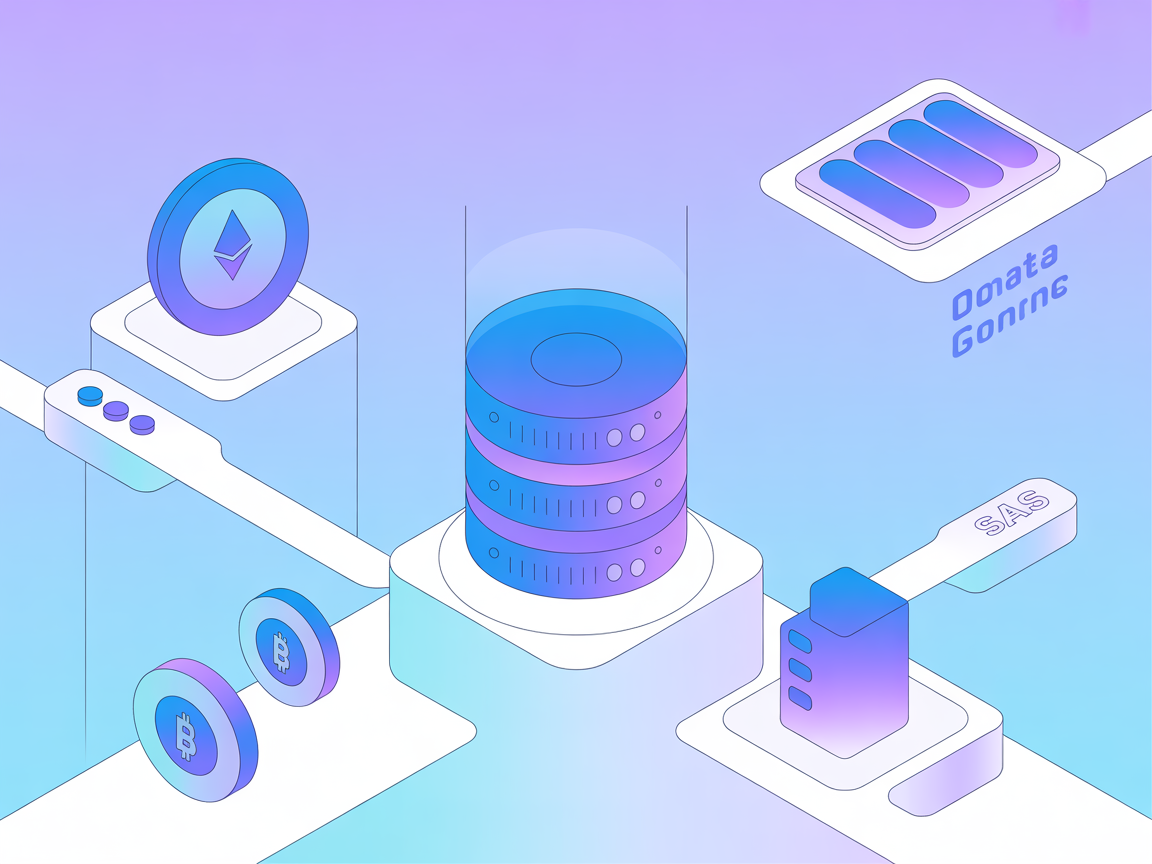 Minimalist SaaS illustration for cryptocurrency data server