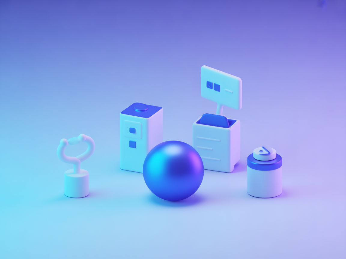 Minimalist vector showing API key setup and configuration controls