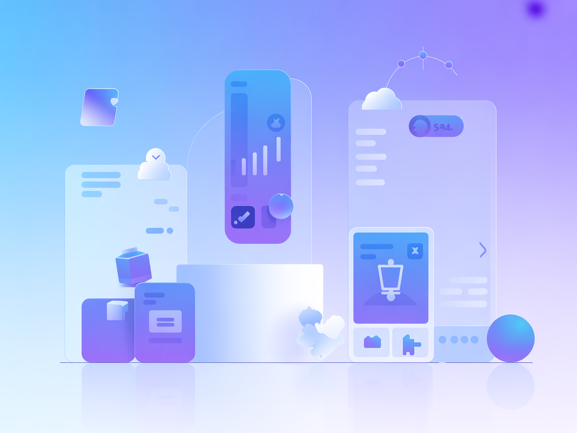 Minimalist SaaS integration illustration with cloud and server icons