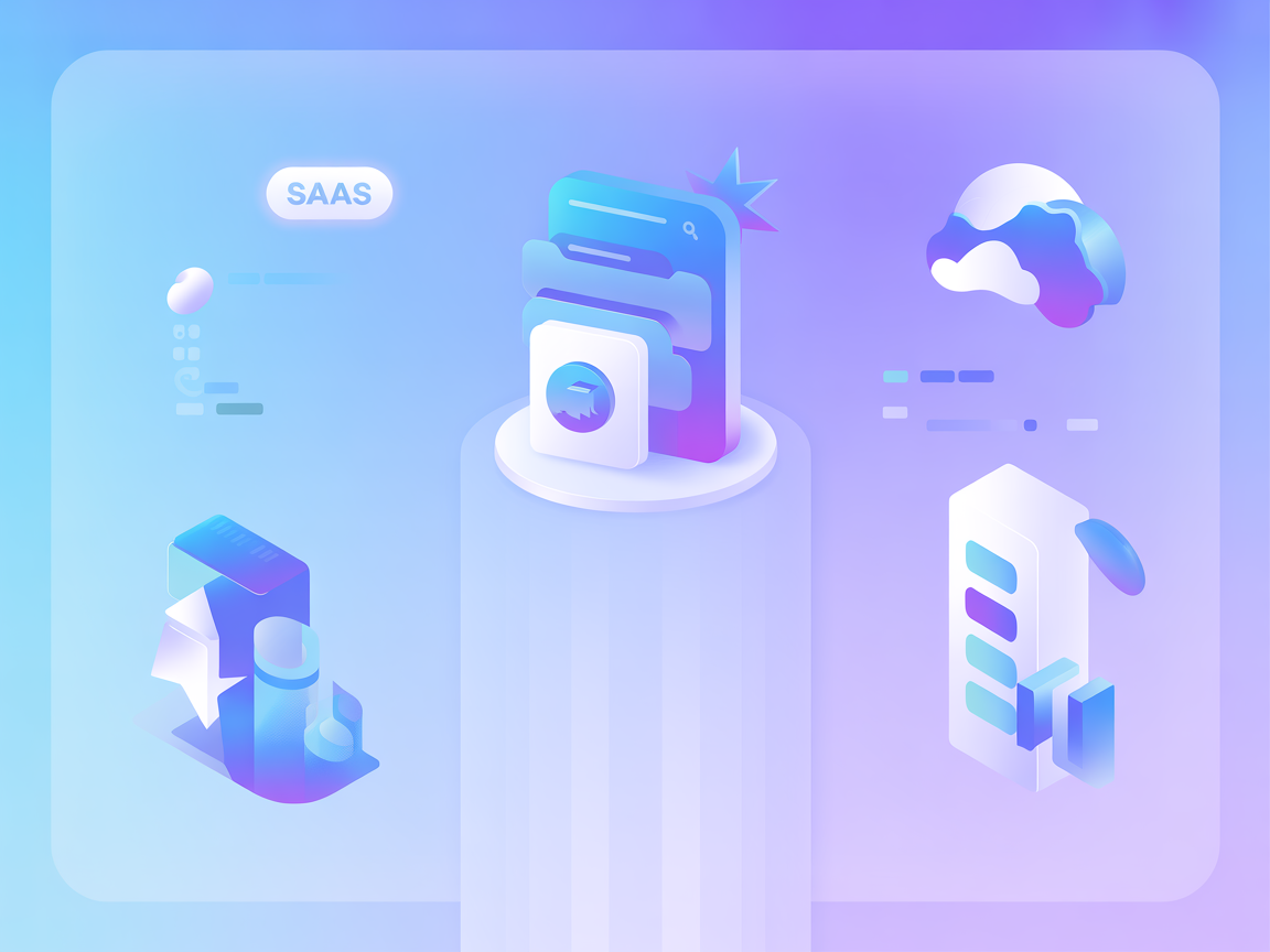 Vector minimalist illustration of AI server integration with context tokens