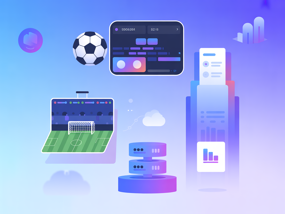 Minimalist soccer data integration with live score, server, and football icons