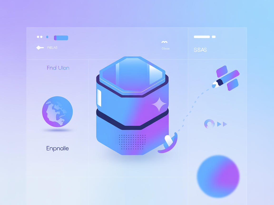 Minimalist SaaS vector with icons for real-time video and AI