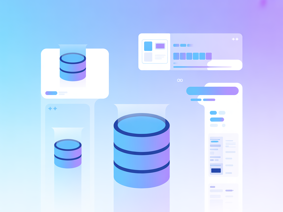 Minimalist vector showing database schema and table management