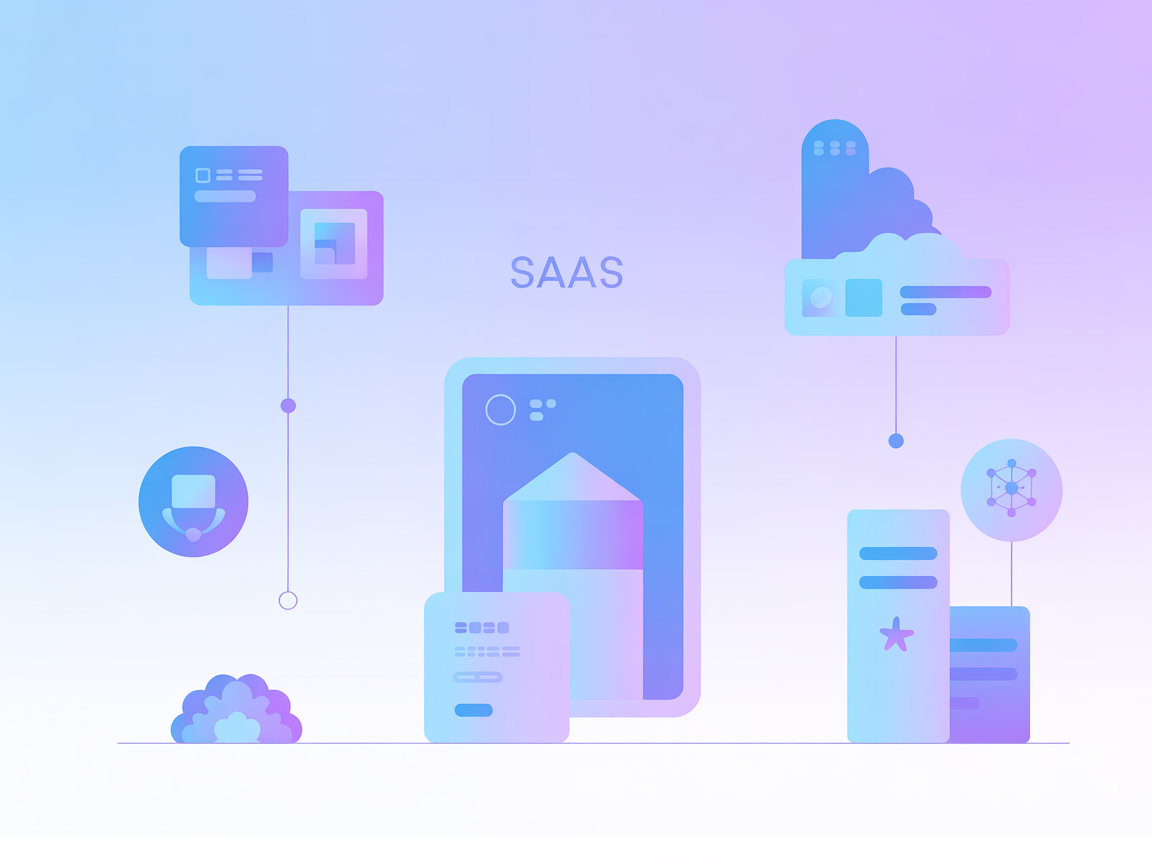 Minimalist SaaS integration illustration