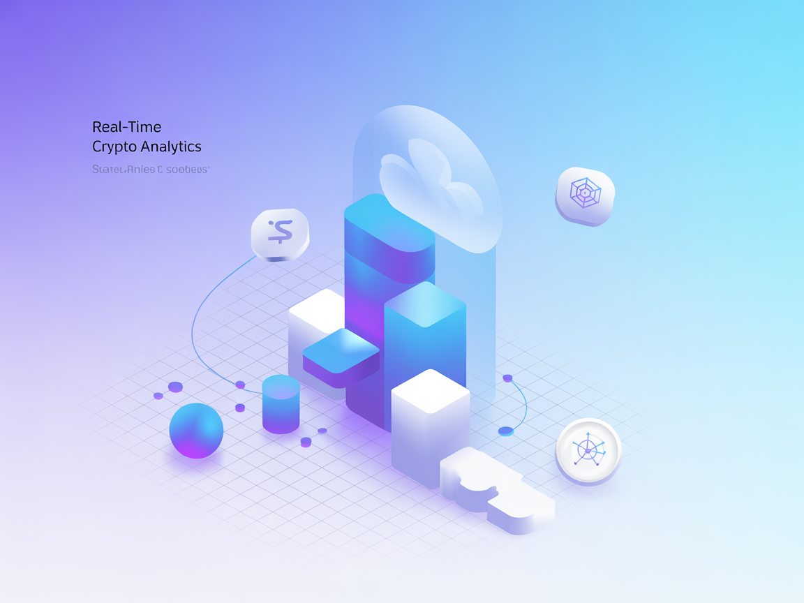 Minimalist real-time crypto analytics illustration
