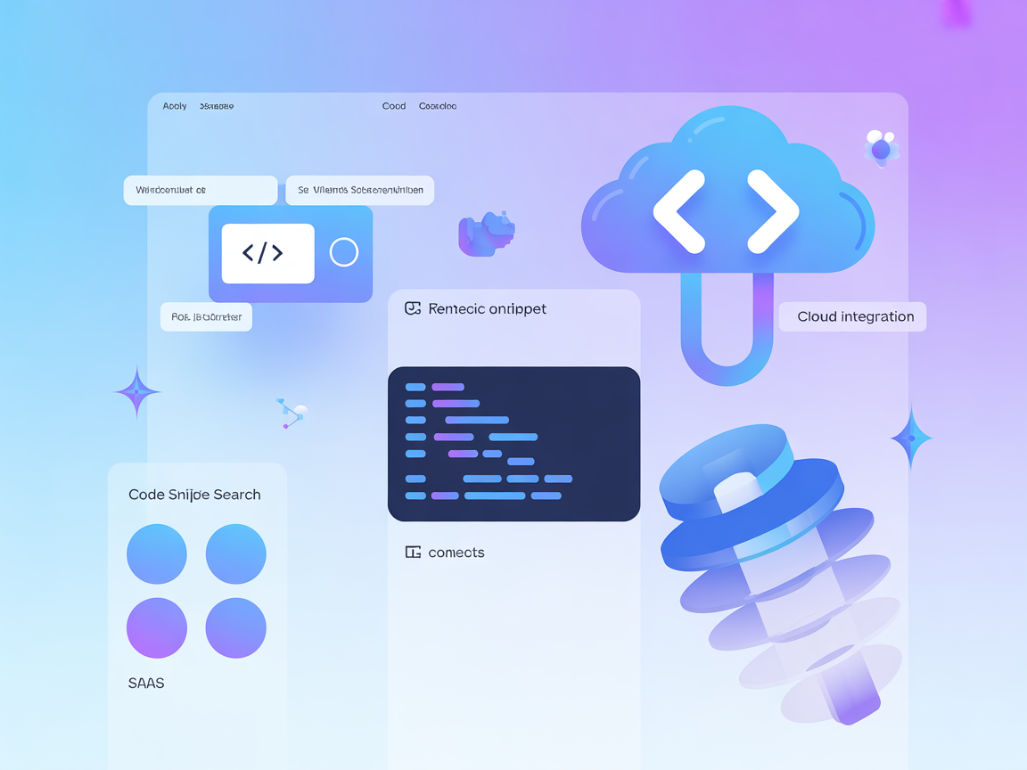 Minimalist vector image representing code, server, and preferences