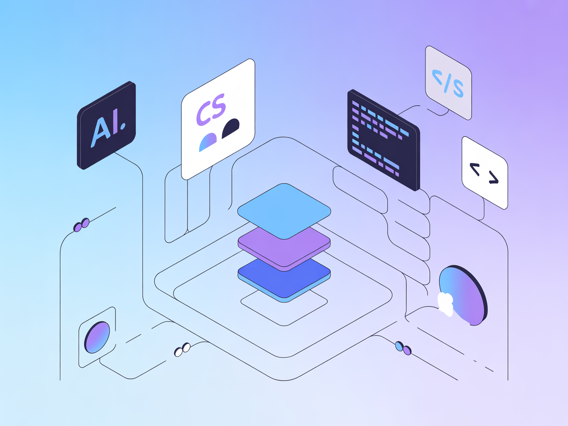 Minimalist vector image representing QGIS and AI integration