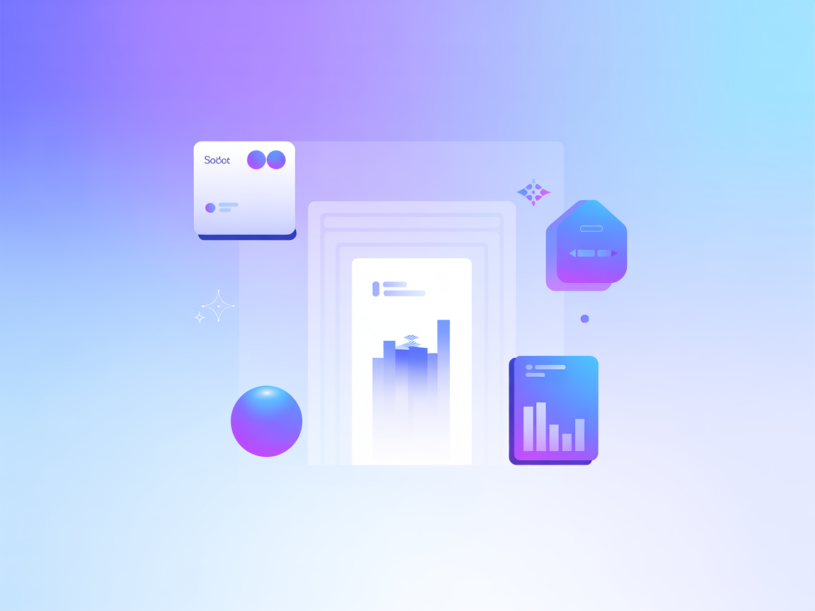 Minimal vector showing SaaS setup and integration with desktop AI