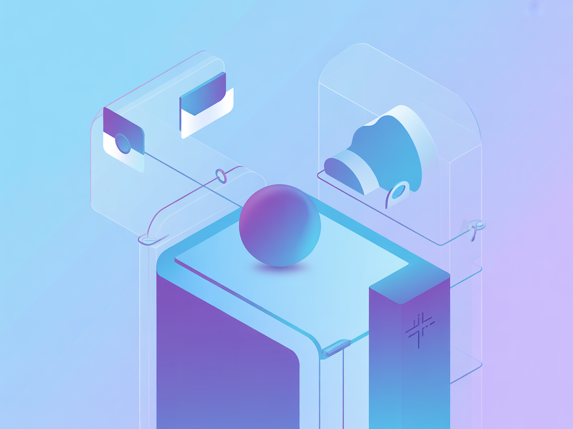 Minimalist vector showing automated database workflow