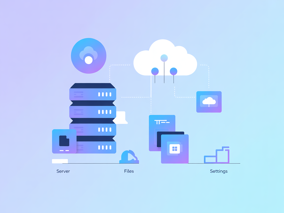 Vector illustration of files, folders, search magnifying glass