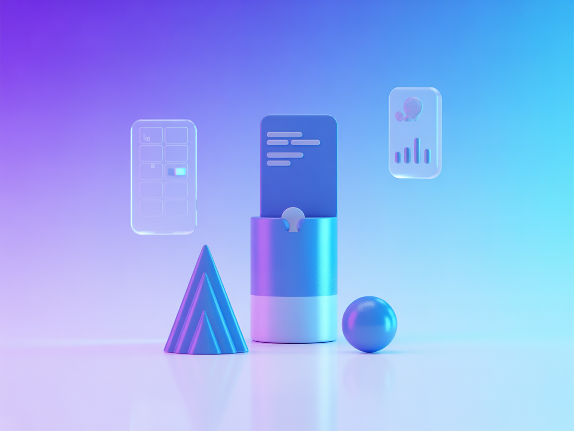 Minimalist AI-powered task management illustration