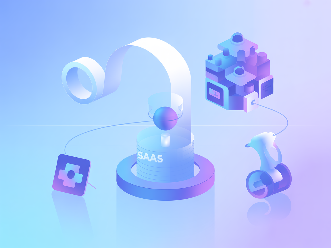 Minimalist vector showing cloud and local deployment of SaaS tools