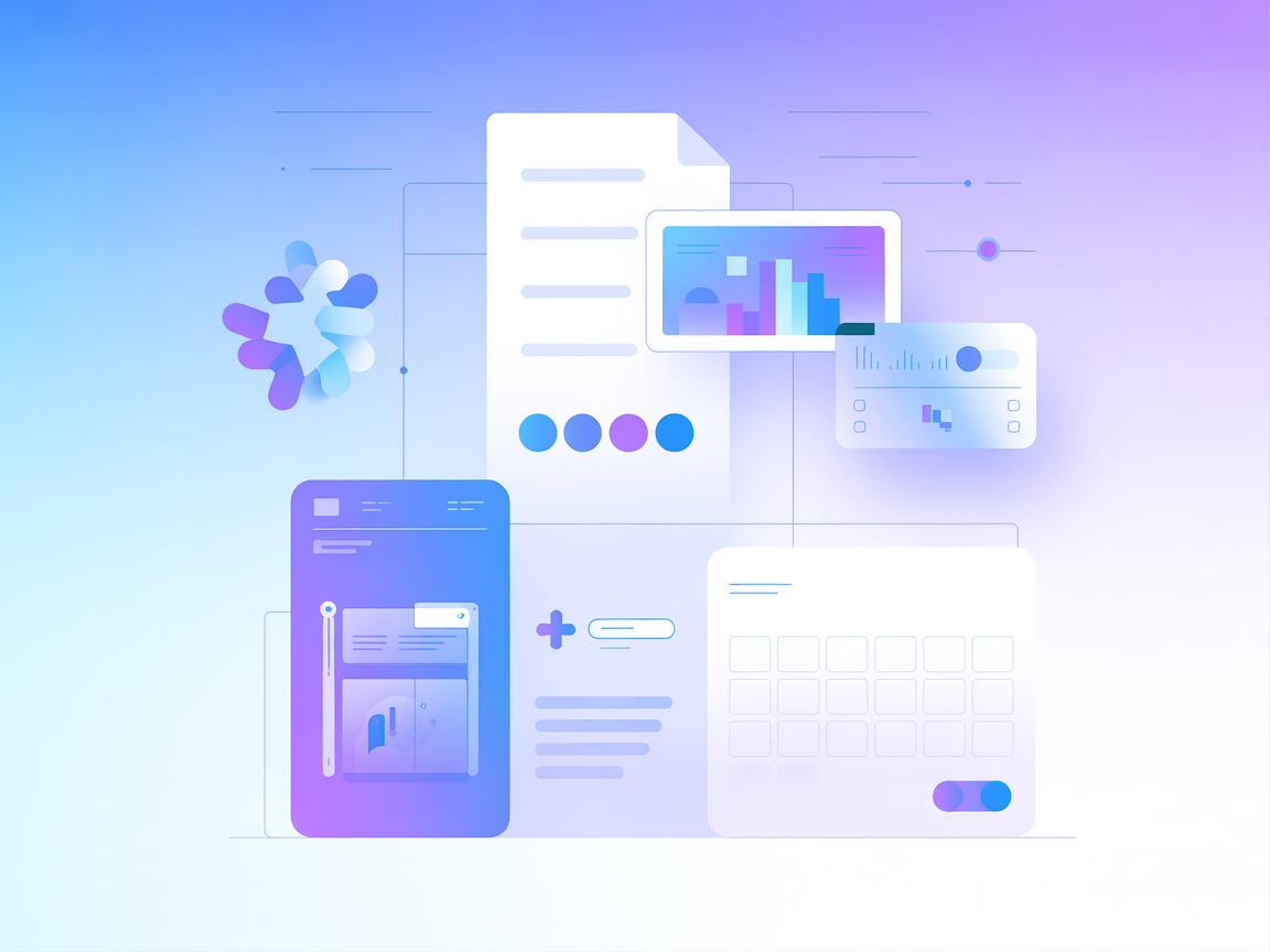 Database management and AI integration minimalist image