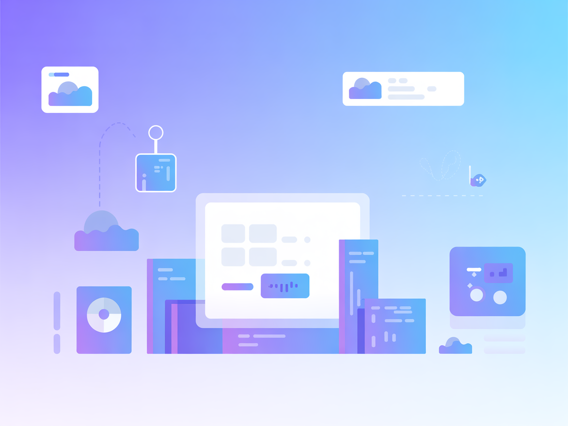 Minimalist vector SaaS integration concept with data analytics and database icons