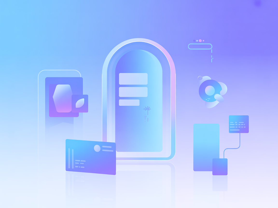 Minimalist desktop vector with AI and server connectivity