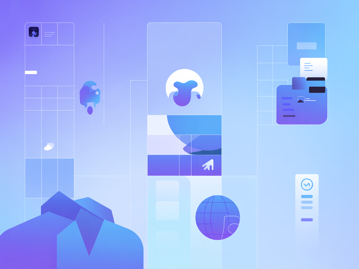 Minimalist vector showing digital asset and content management