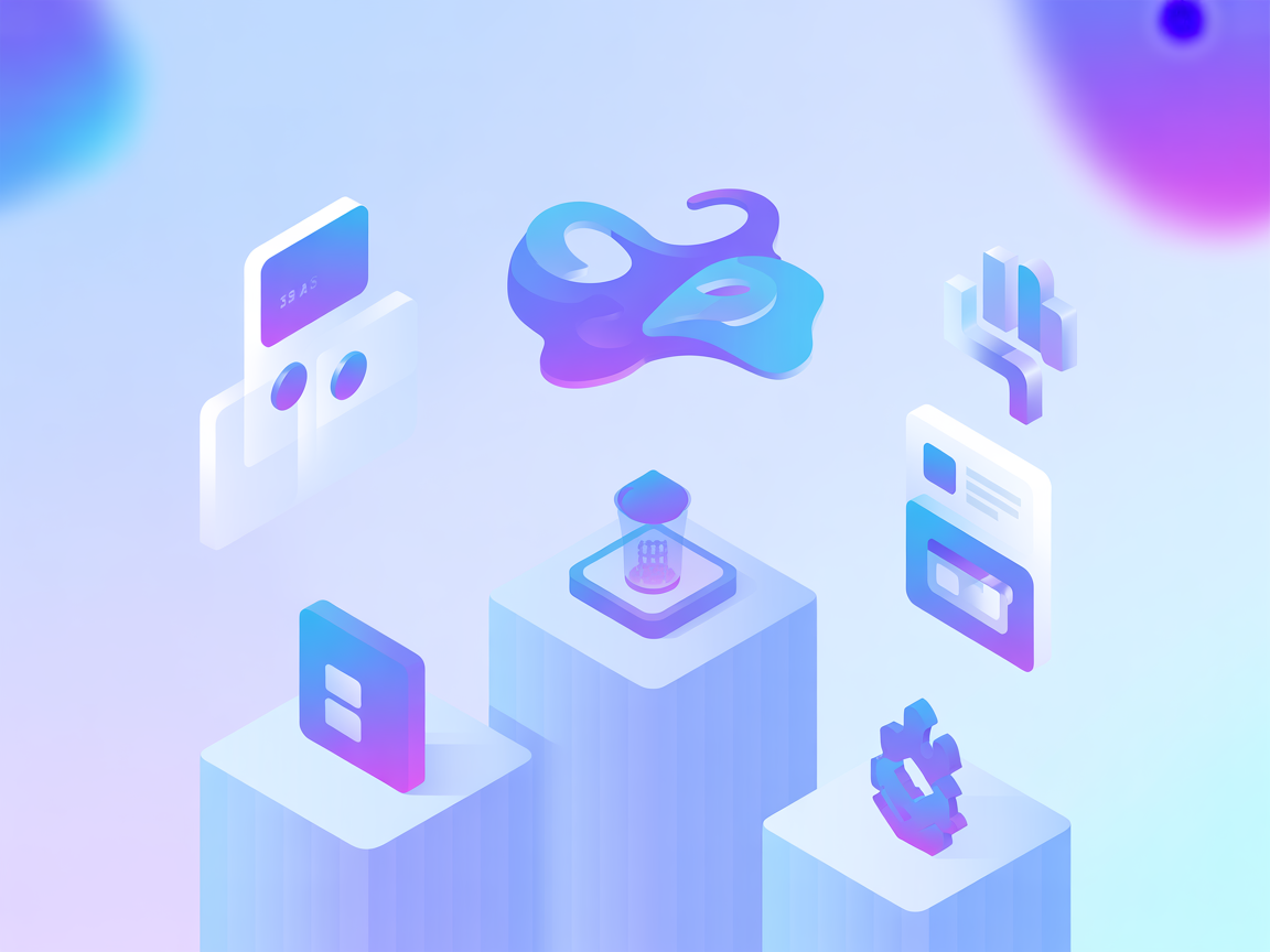 Minimalist vector illustration representing Chargebee MCP integration with AI agents, showing SaaS and code-related icons