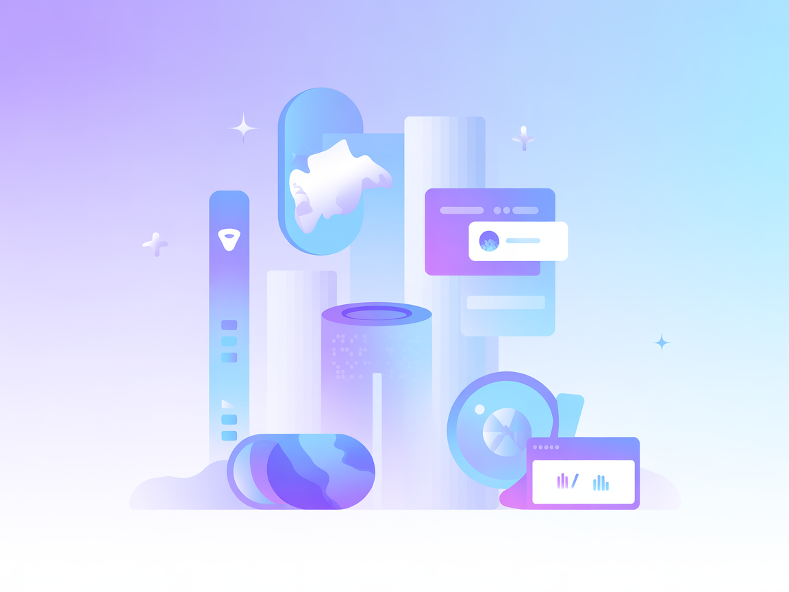 Minimalist SaaS API workflow illustration