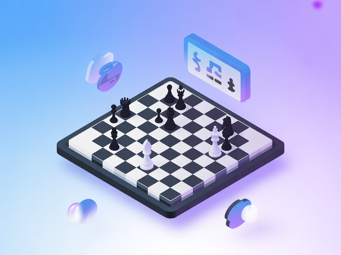 Minimalist chess server integration with chess pieces and server icons