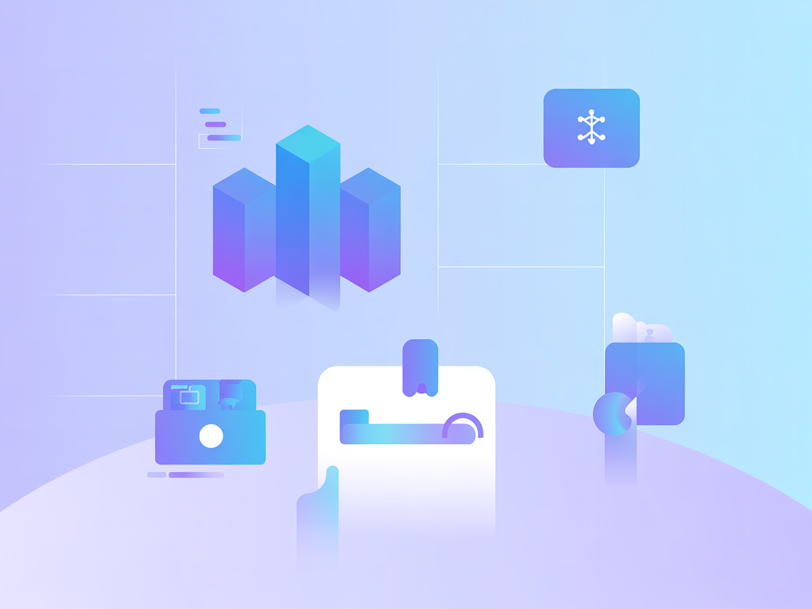 Minimalist blue-purple vector illustration representing phone automation capabilities