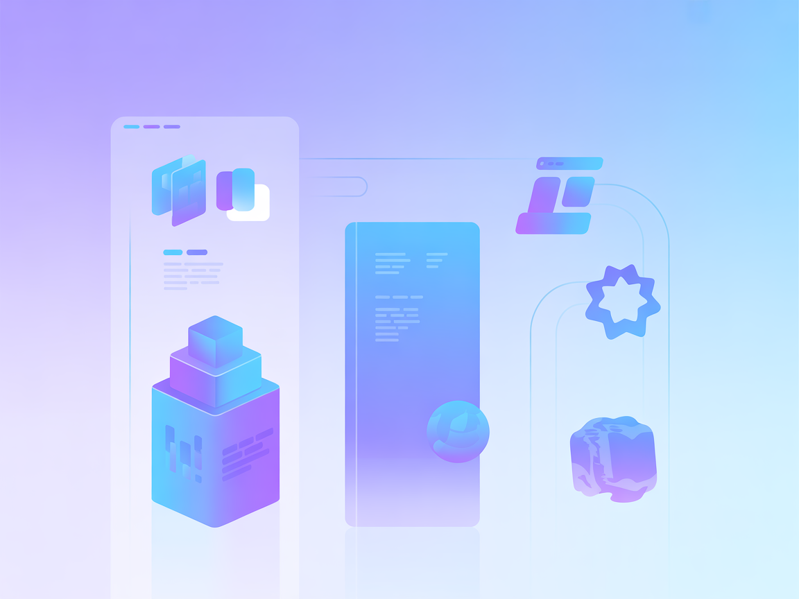 Minimalist vector showing document integration with AI server