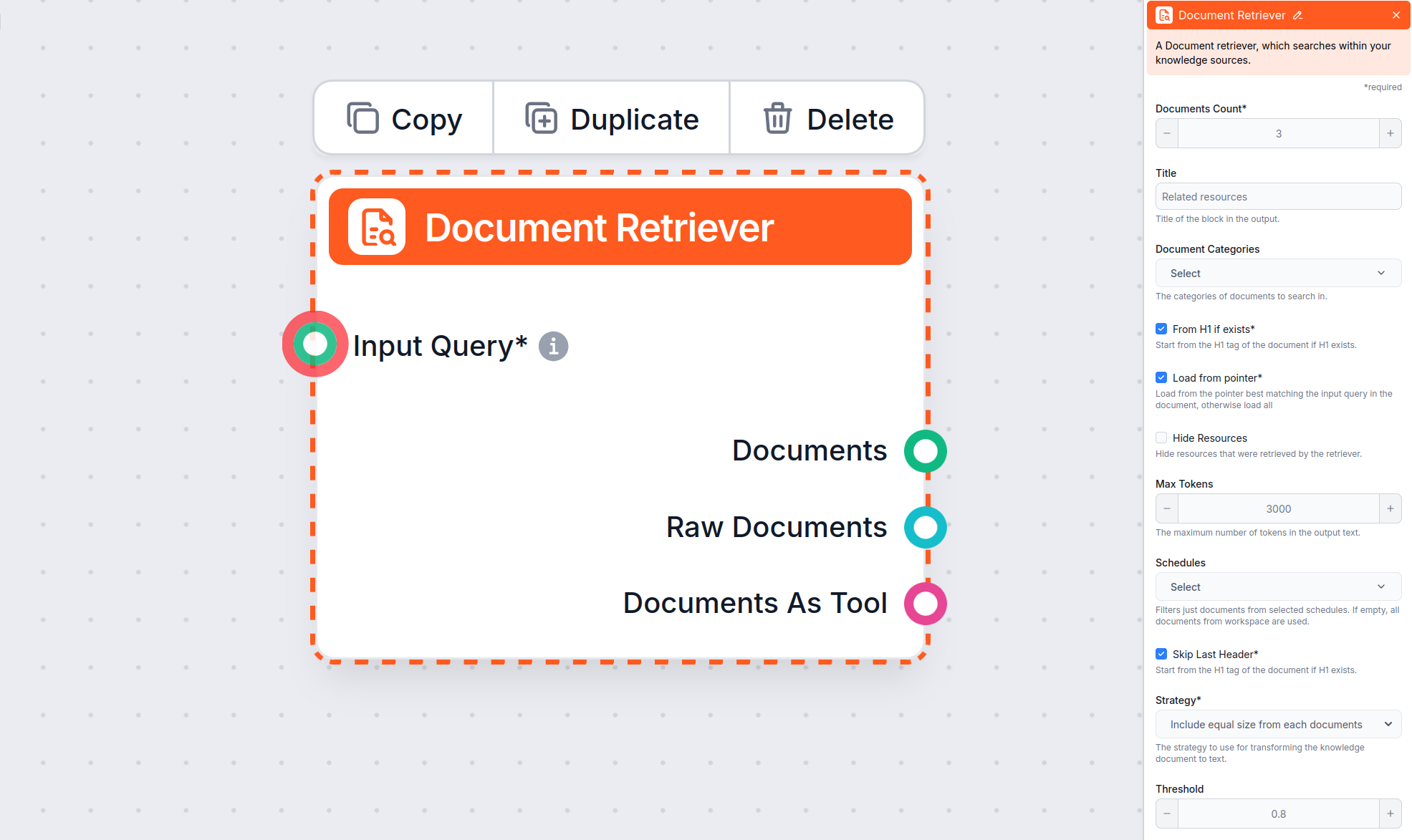 How to configure Document Retriever