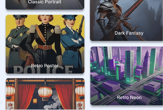 Screenshot of Photomatic AI generation settings