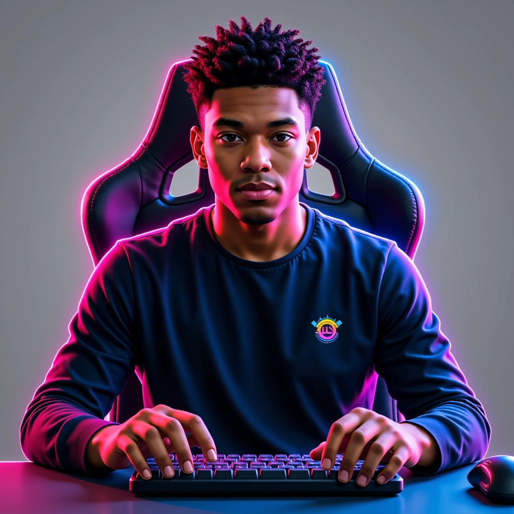 AI generated gamer avatar of a young black man