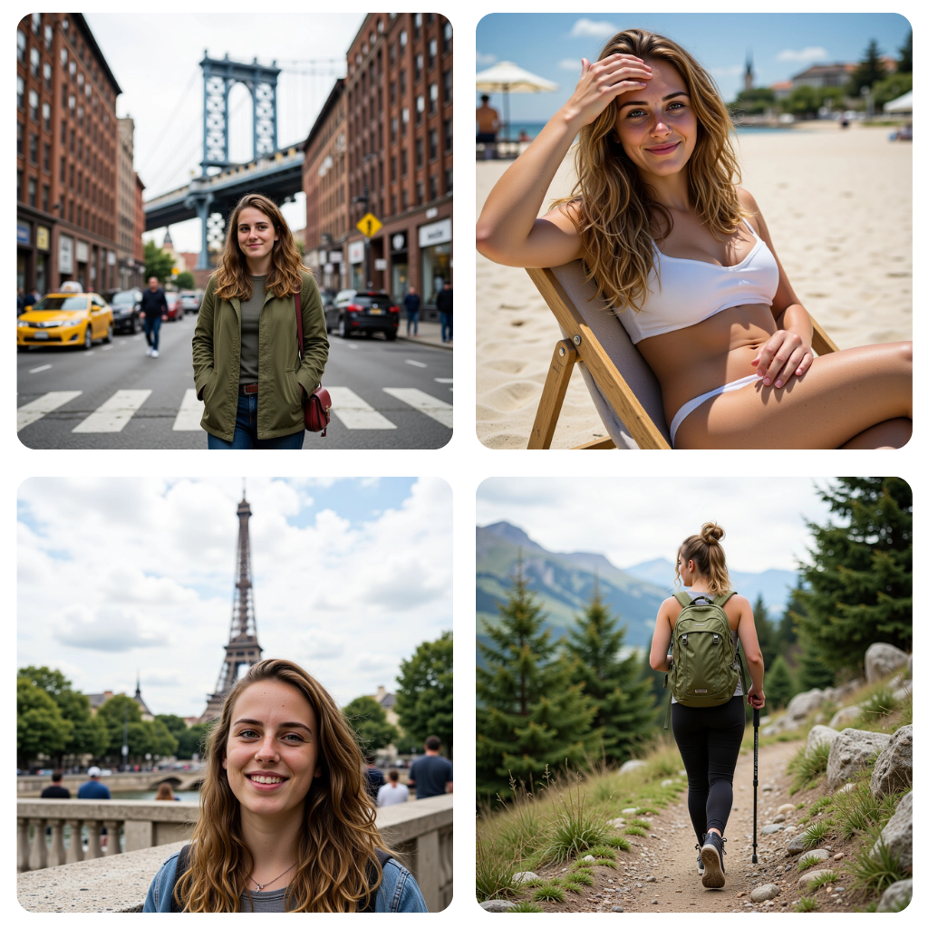 Examples of travel photos generated with Photomatic