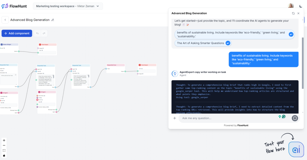 Flow will let you know what and why is it doing at any point during generation