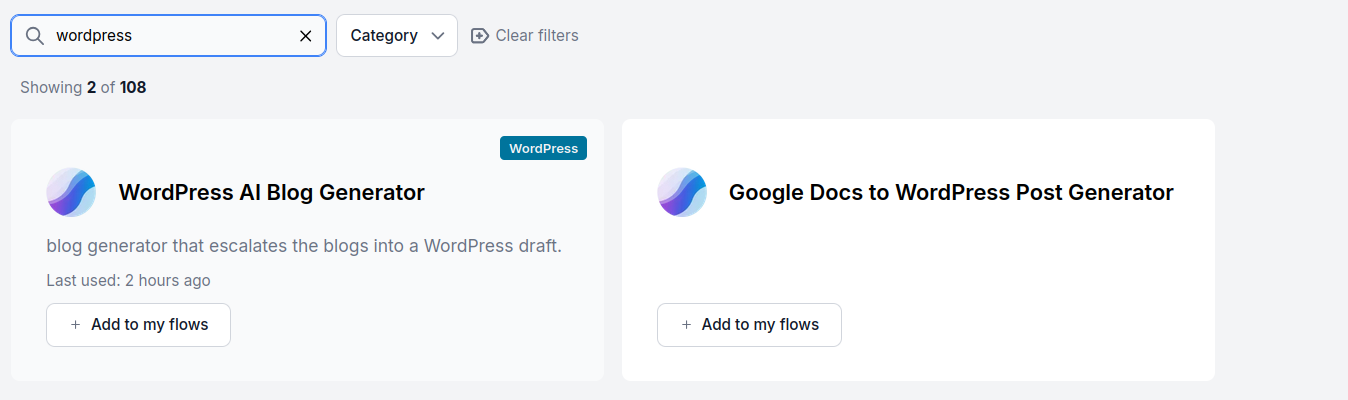 The WordPress AI Blog Generator Flow in Library