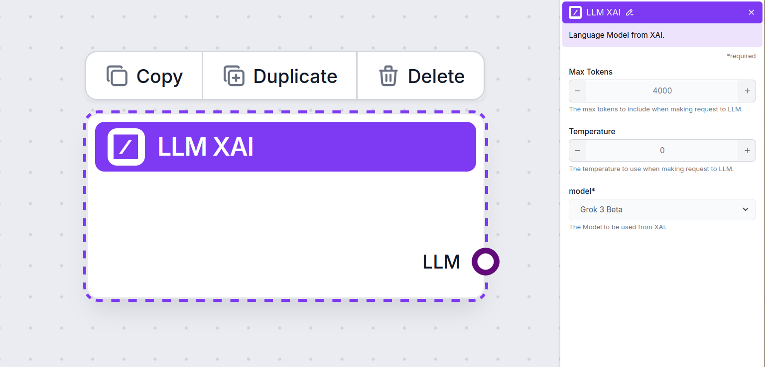 LLM xAI Settings