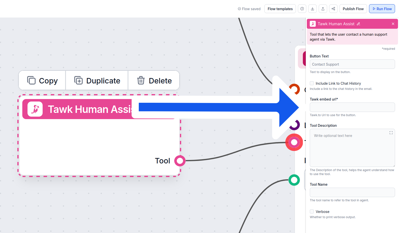 Tawk Human Assist Tool with embed URL