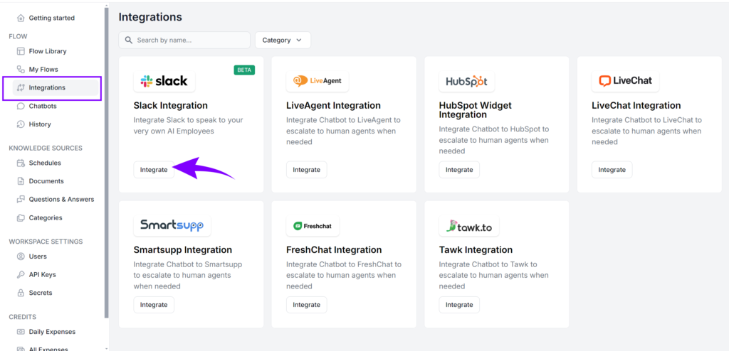 Slack integration