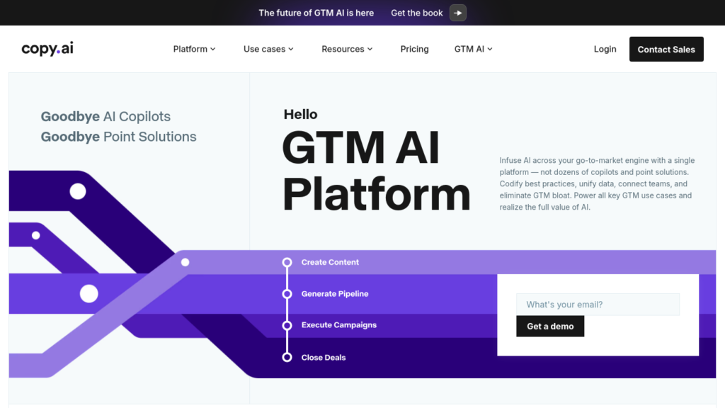 Copy.ai dashboard interface
