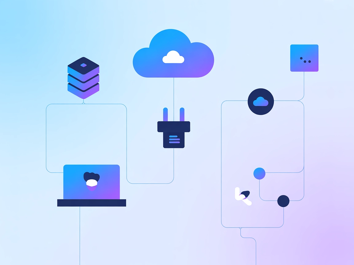 Minimalistische SaaS-integratie met plugin- en serverpictogrammen